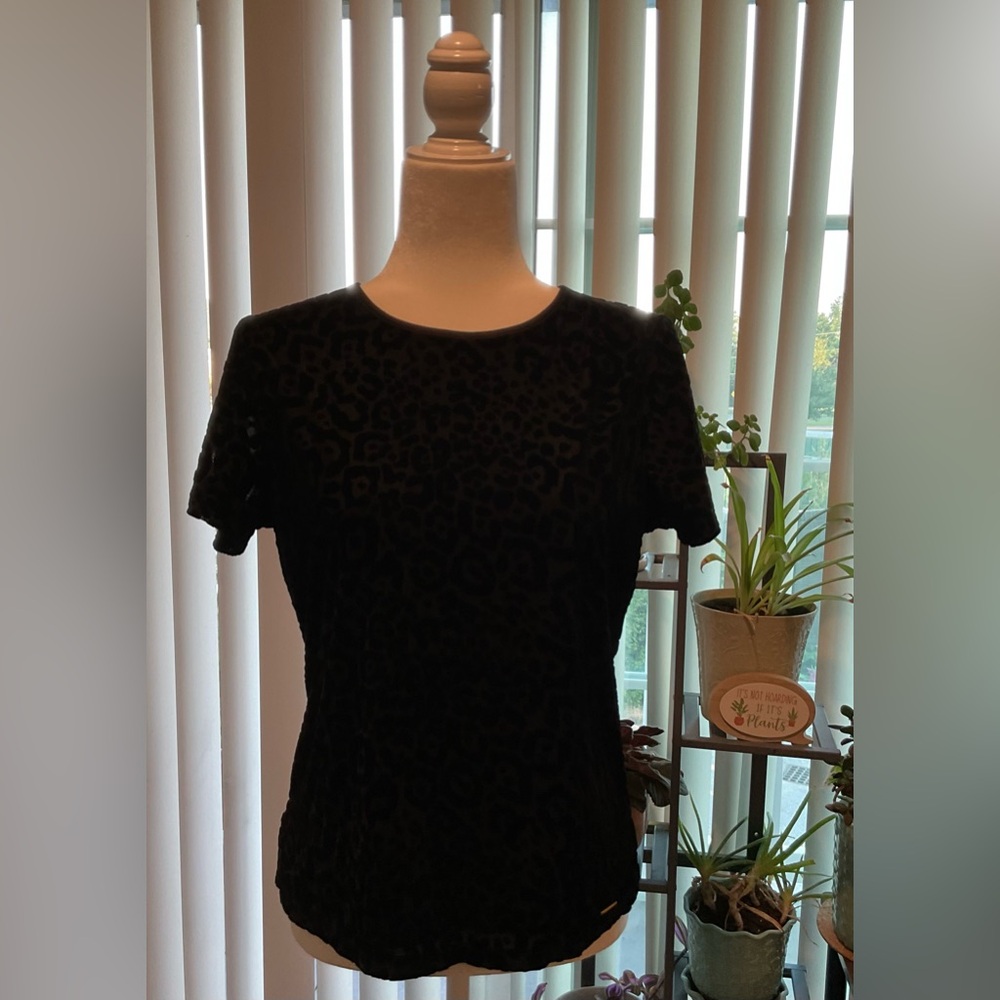 Calvin Klein Black Animal Print Top